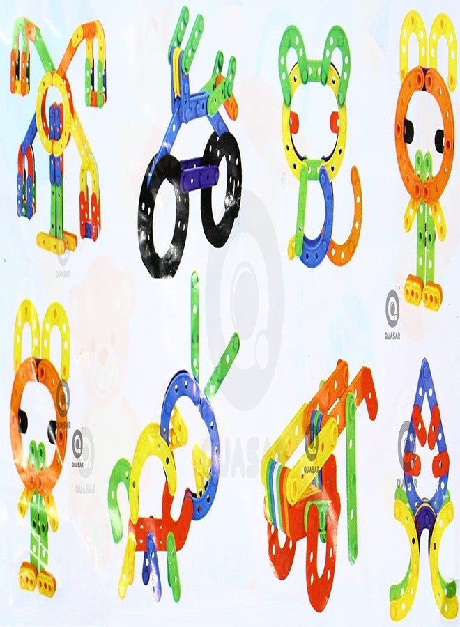 Quasar DIY Smart Assembly UC Building Block Game Colorful Educational Interlocking Creative Non Toxic for 3-8 Years Old Kids Boys Girls 90+ - Multicolor - Image 4